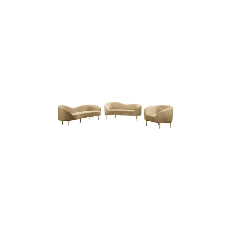 Meridian Furniture Ritz Camel Velvet Sofa