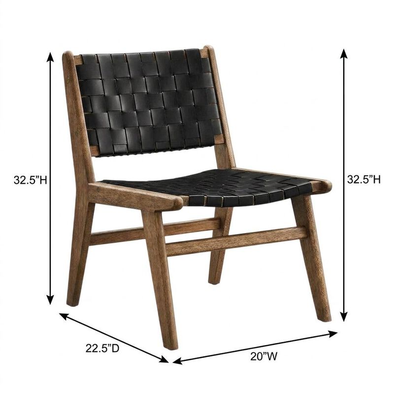Leather-Upholstered Wood Dining Side Chairs, Set of 2 image number 2
