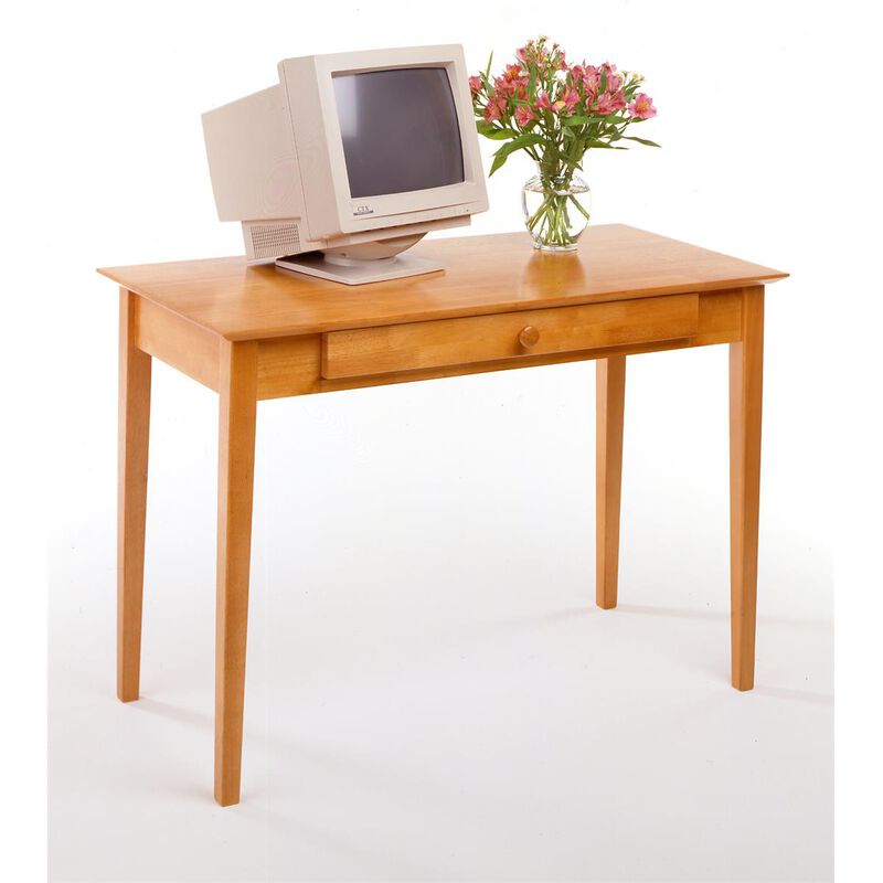 Studio Home Office Computer Desk, Honey Pine