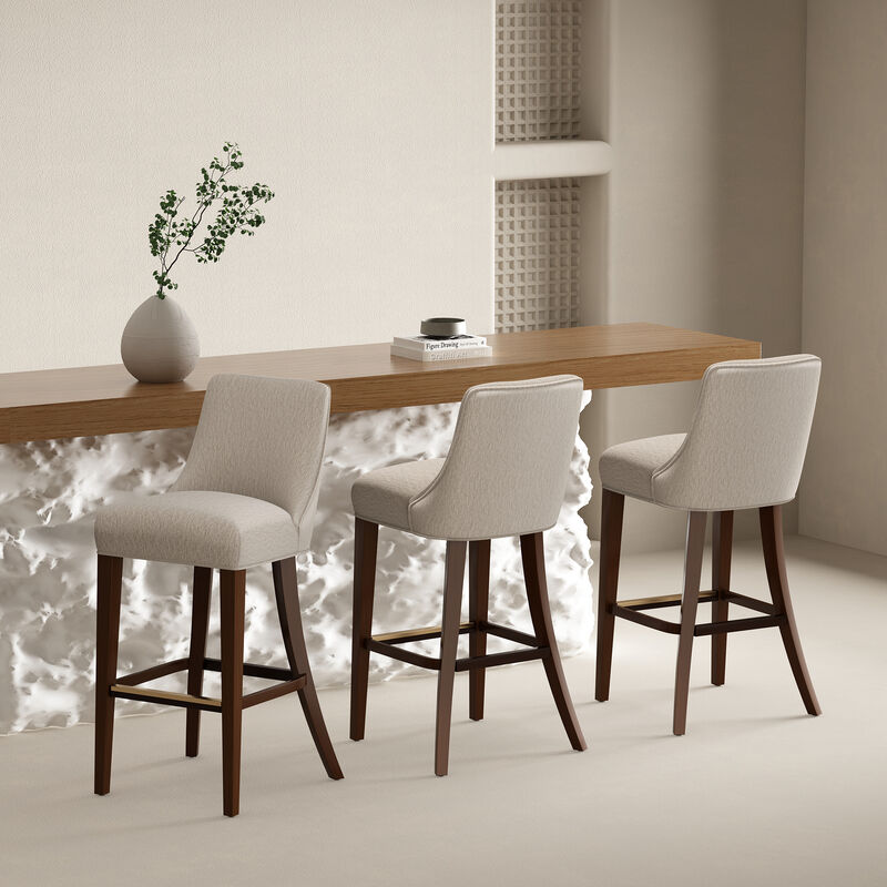 Beever Gray Bar Stools (Set of 3)