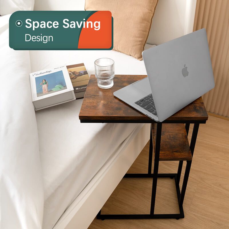 Yoobure C Table End Table Set of 2, Side Tables Living Room, C Shaped Side Table, Couch Tables That Slide Under Couch Table with