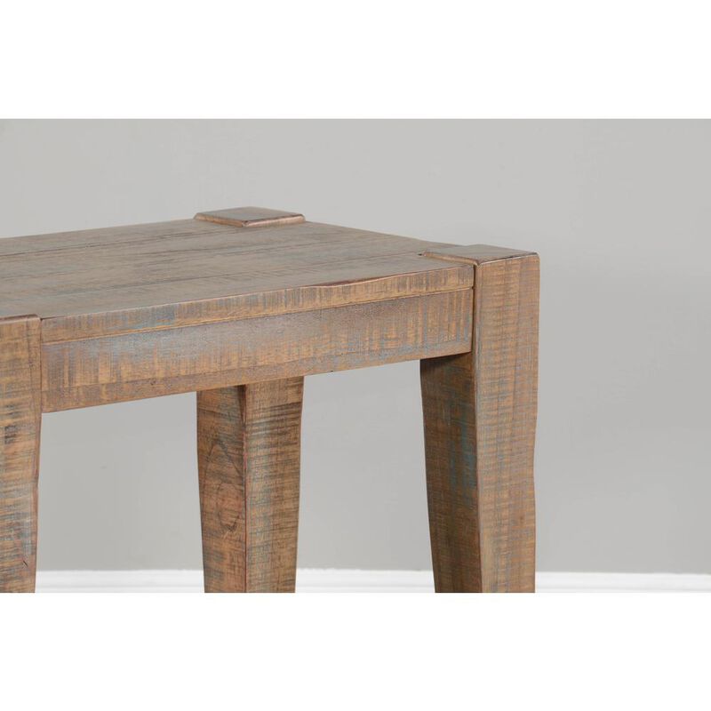 Sunny Designs 25 Modern Mindi Wood Chair Side Table in Weathered Brown