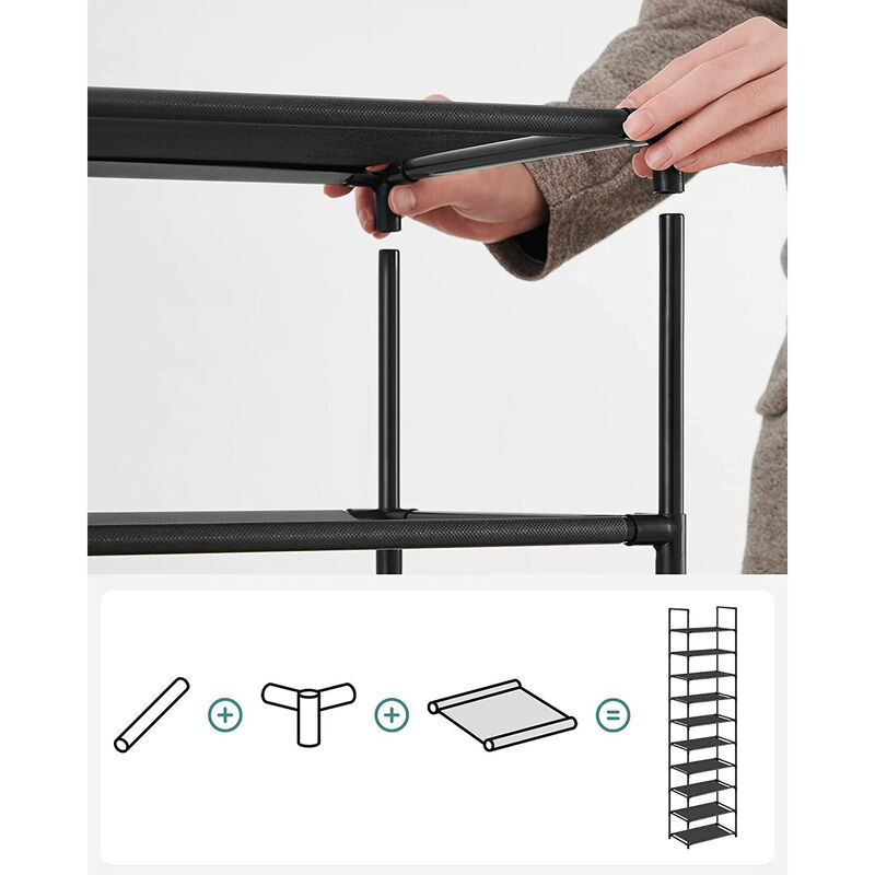 10-Tier Shoe Rack - Versatile Shoe Storage Organizer for Efficient Space Management