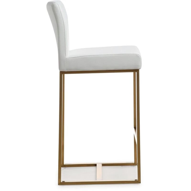 Casafoyer Denmark White Gold Steel Counter Stool (Set of 2) image number 4