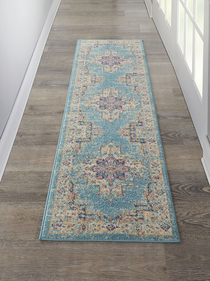 Passion PSN03 Light Blue 2'2" x 7'6" Rug image number 6