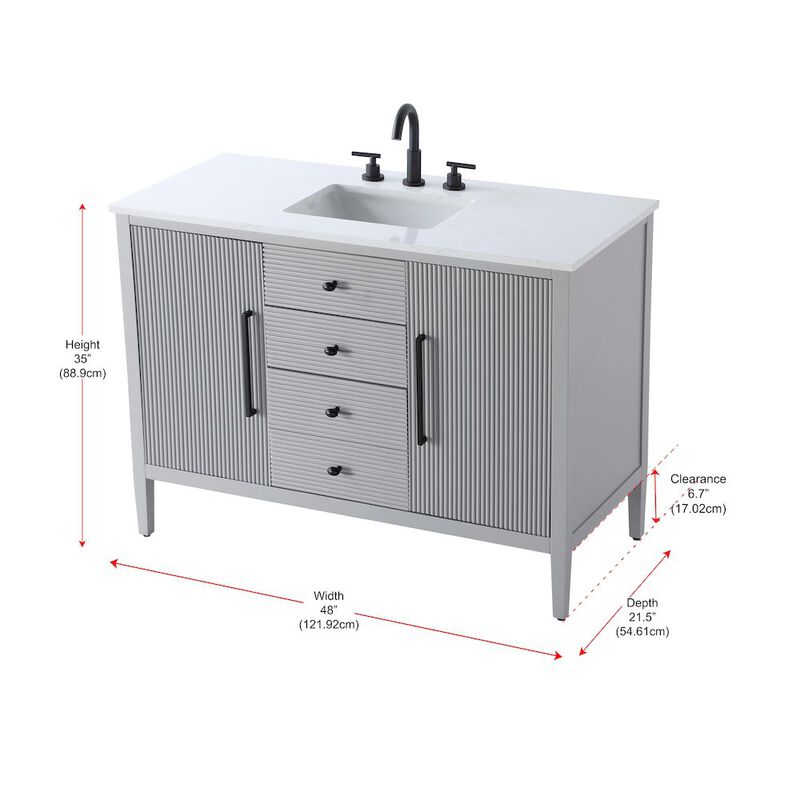 Elegant Kitchen and Bath 48 inch Single Bathroom Vanity in Grey