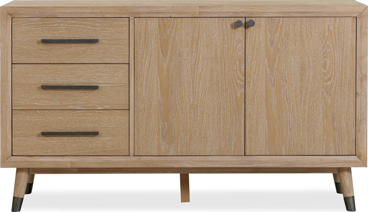 Franklin Three Drawer Two Door White Oak Sideboard in Au Natural