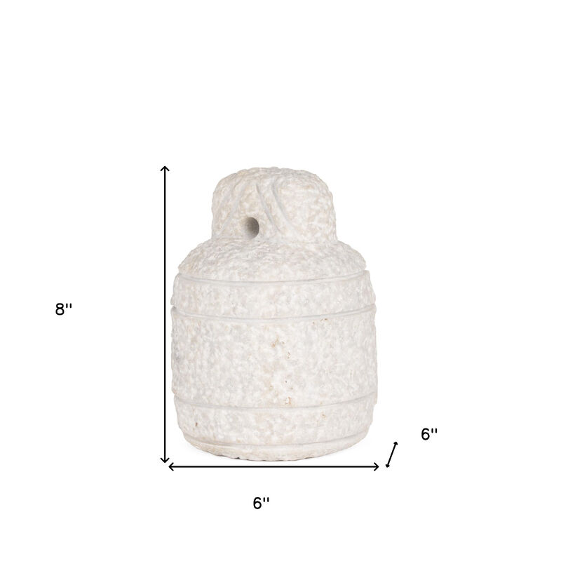 HomeRoots 8" White Marble Door Stop image number 3