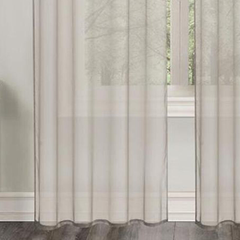 RT Designers Collection Celine Sheer 55 x 90 in. Rod Pocket Curtain Panel Silver