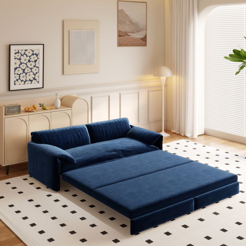 Lescet Velvet Pull‑Out Sleeper Sofa Bed image number 4