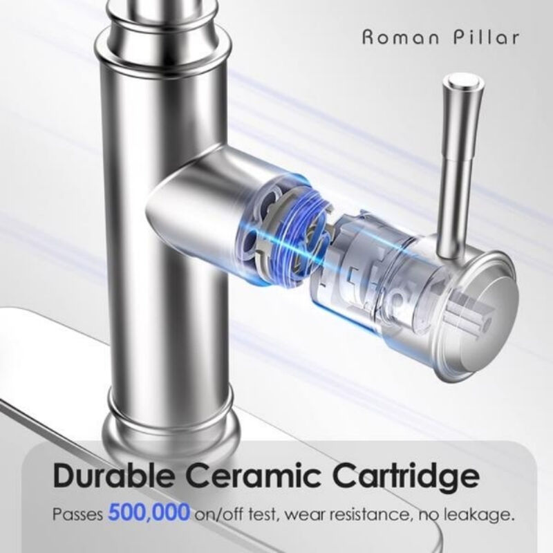 Stainless Steel Kitchen Faucet with Pull Down Sprayer and 360° Rotation