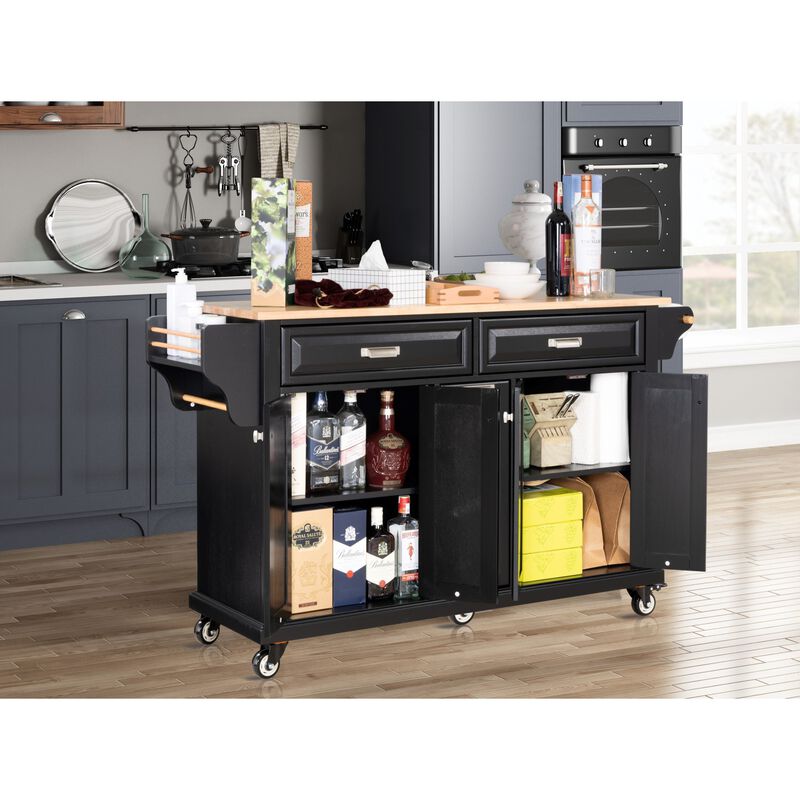Streamdale Cambridge Natural Wood Top Kitchen Island with Storage image number 9