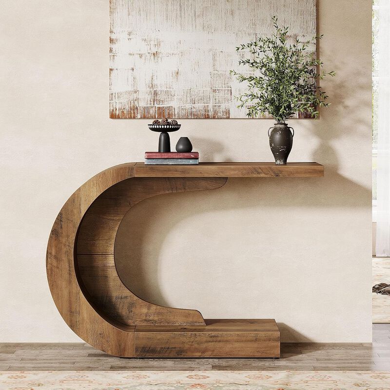 Tribesigns C-Shaped Console Table image number 5