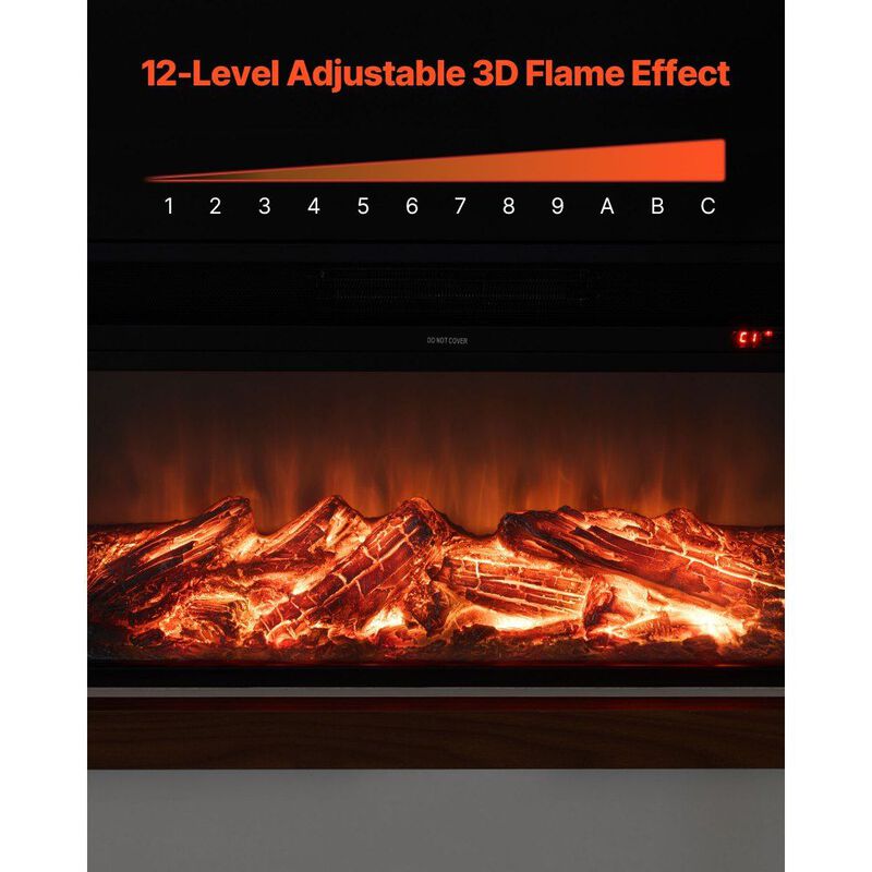 Freestanding Fireplace Heater 1500W with Adjustable Flames, Timer and Remote-White image number 5