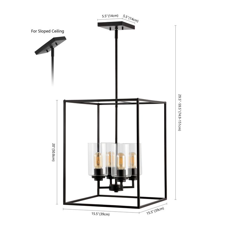 Quinn Industrial Farmhouse Iron/Glass LED Pendant image number 2
