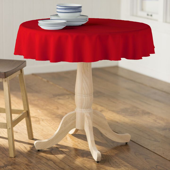 Polyester Poplin Round Tablecloth 58 Inch Dining Table Cover