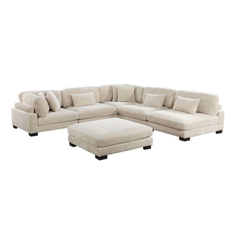 Traverse 5-Piece Left Arm Sectional with Ottoman