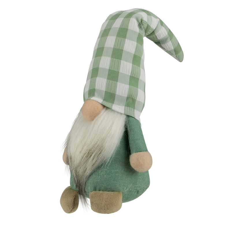 12.25" Spring Gnome with Green Plaid Hat