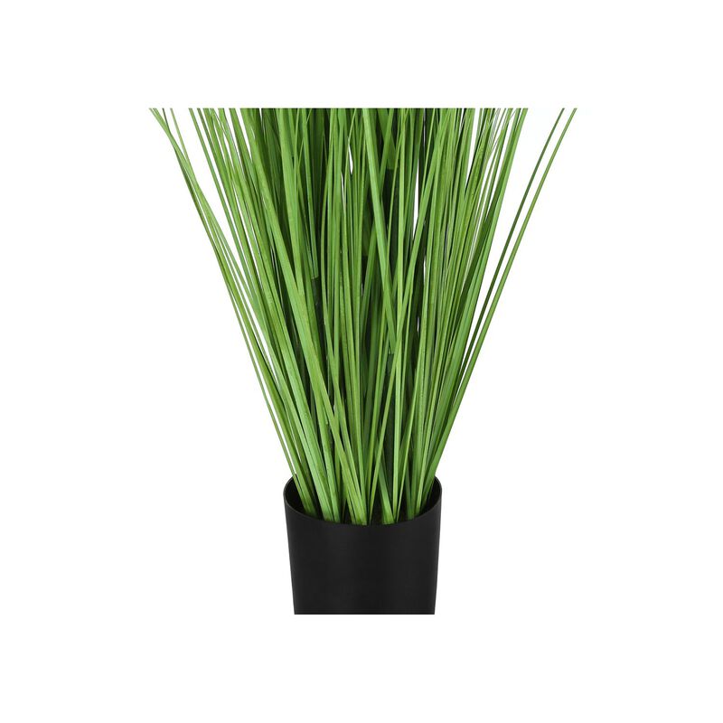 Monarch Specialties I 9565 - Artificial Plant, 47" Tall, Grass Tree, Indoor, Faux, Fake, Floor, Greenery, Potted, Real Touch, Decorative, Green Grass, Black Pot image number 2