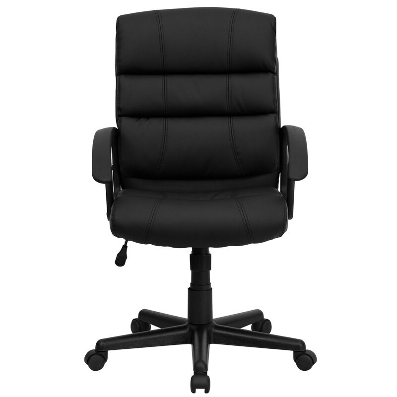 Lane Mid-Back LeatherSoft Swivel Task Office Chair with Arms image number 6