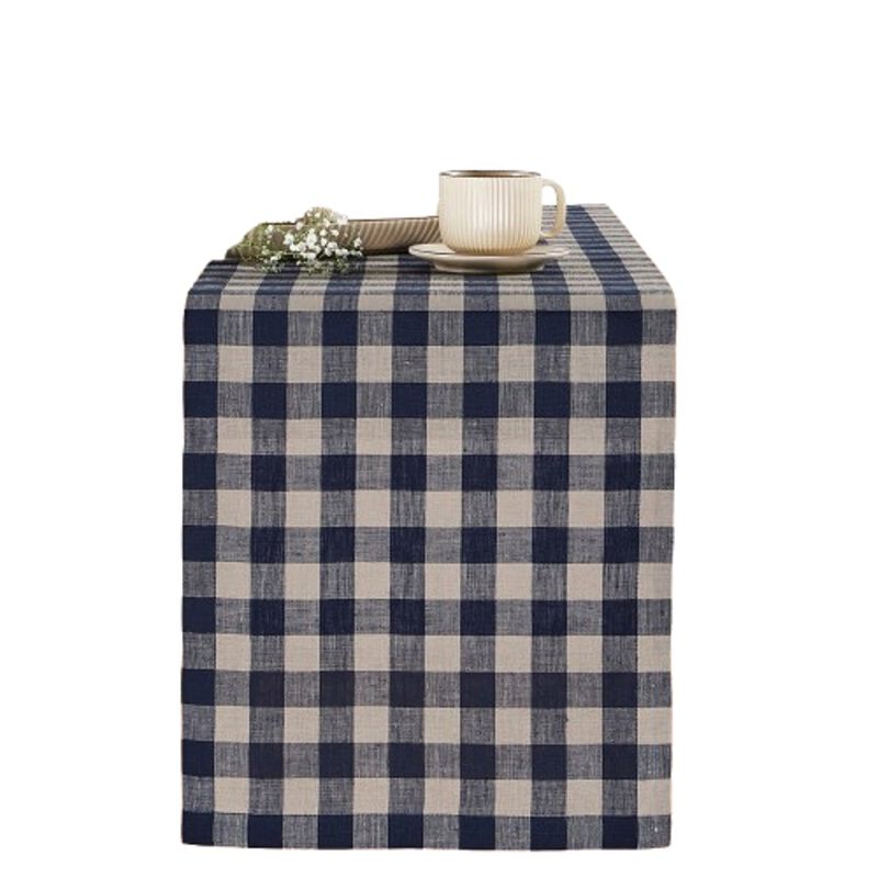 Solino Home 100% Pure Linen Table Runner - Morgan Check