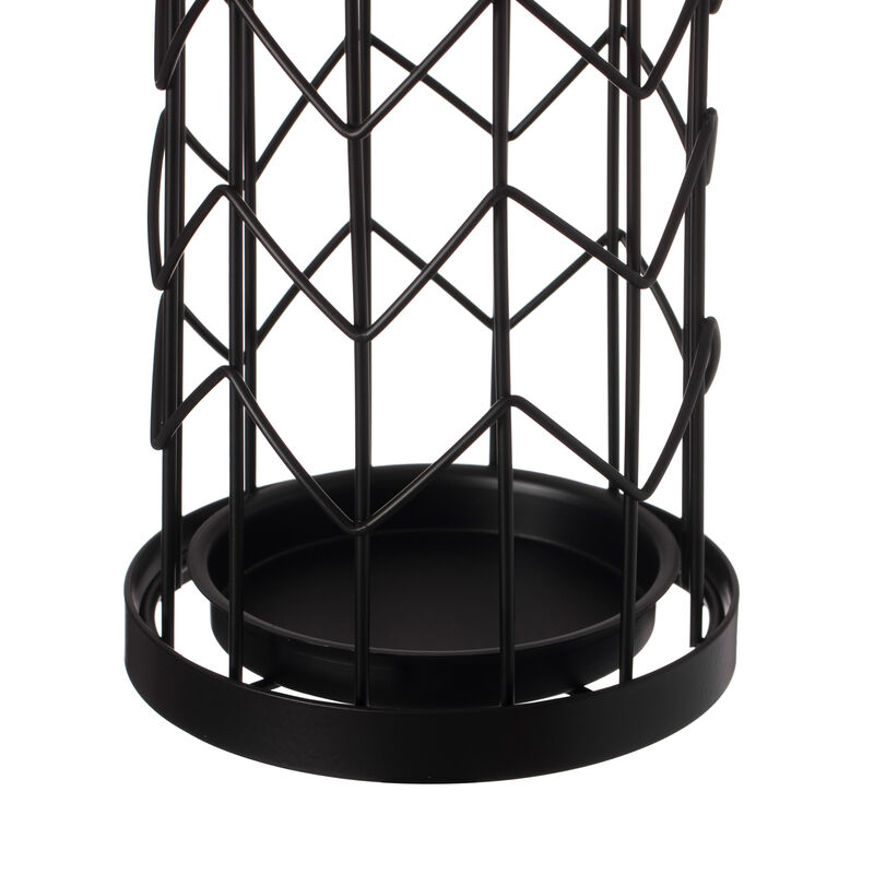 Black Round Horizontal Design Umbrella Holder Stand for Indoor and Outdoor with Drip Water Tray