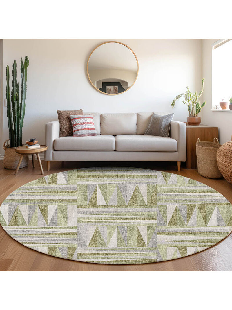 Lorenzo LN2 Green 8' Round Rug