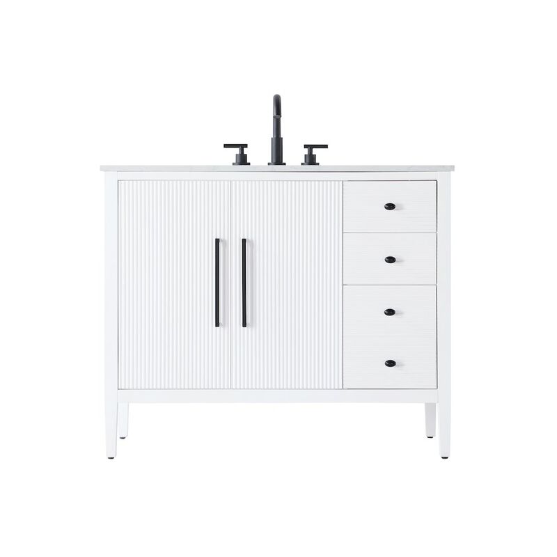 Elegant Kitchen and Bath 42 inch Single Bathroom Vanity in White