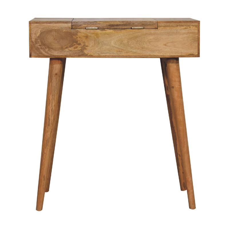 Mini Pink Dressing  Solid  Oak-ish Wood Table