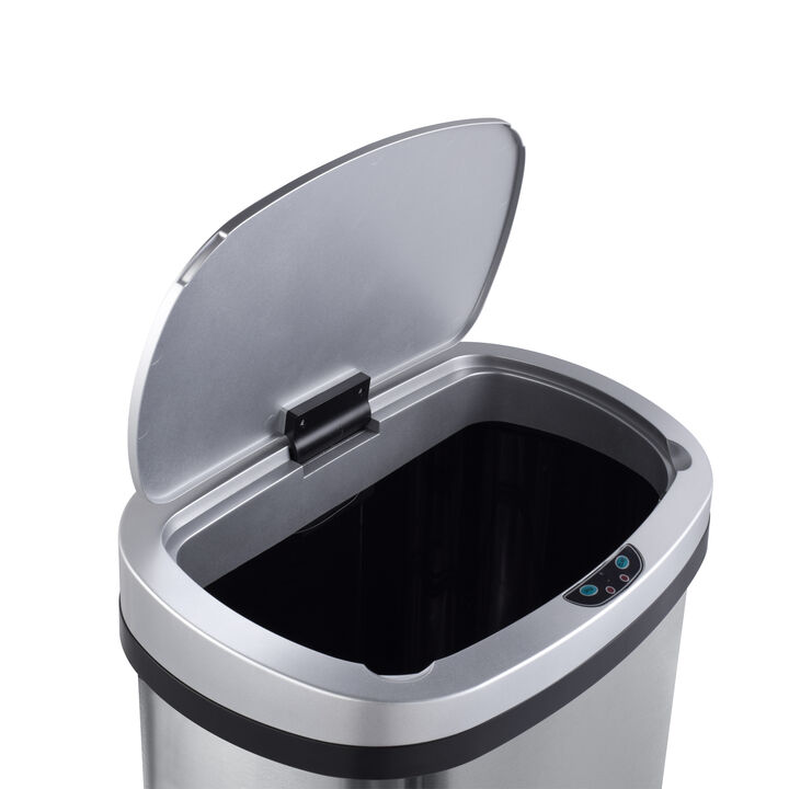 13 Gallon Stainless Steel Oval Trash Can