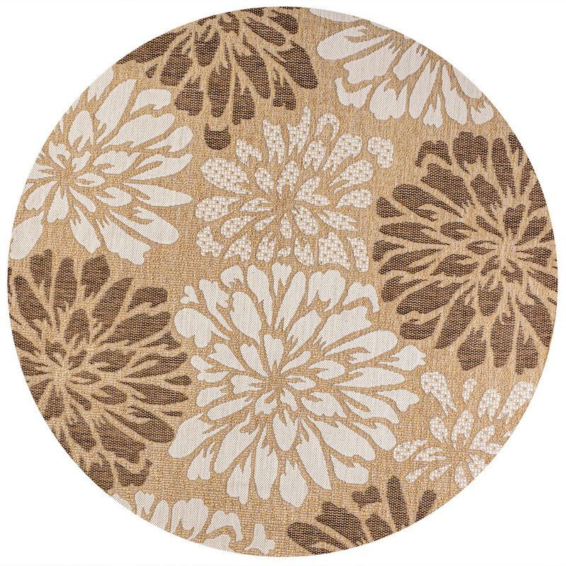 Zinnia Modern Floral Textured Weave Area Rug