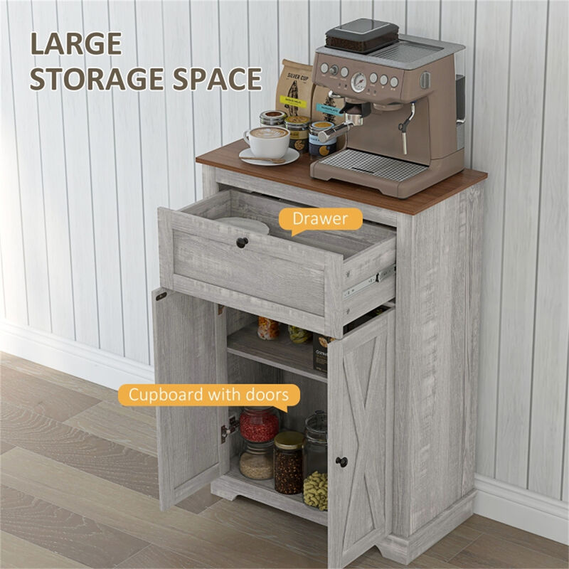 Versatile Kitchen Cart & Storage Cabinet Sideboard with Shelves and Drawers for Pantry & Dining Organization image number 6