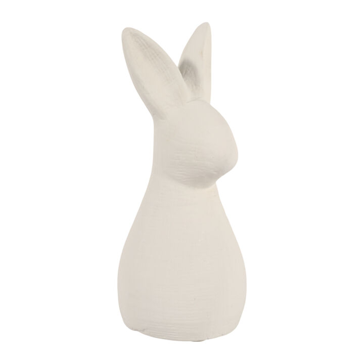 9x4" Textured Terracotta Bunny, Ivory