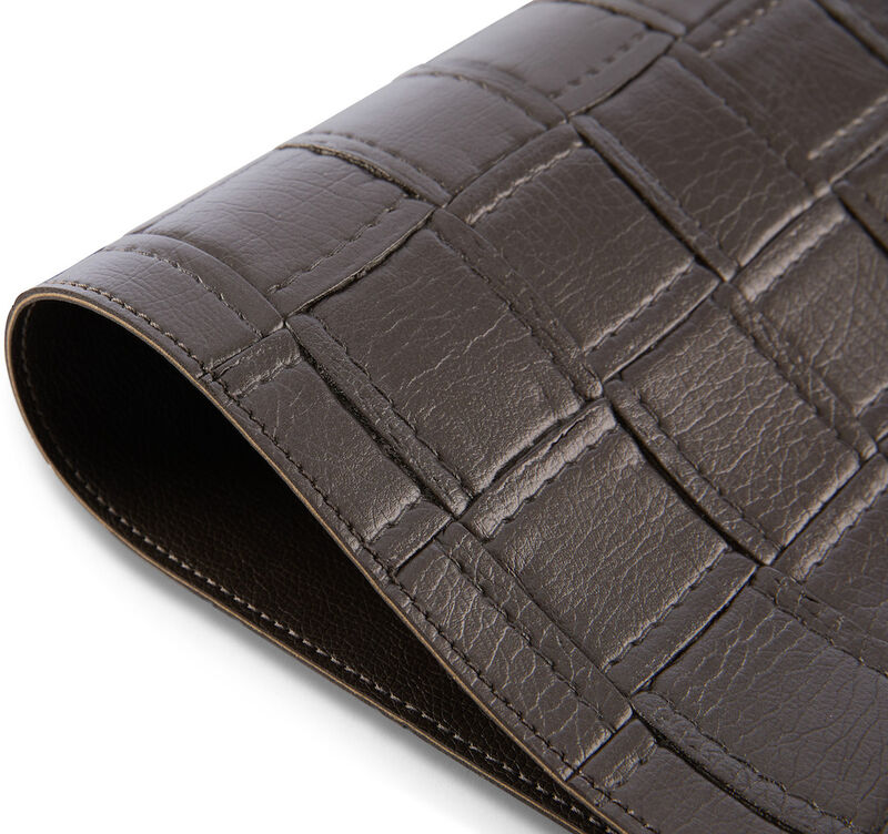 HomeRoots 18" Set of Four Espresso Basketweave Faux Leather Placemats image number 2
