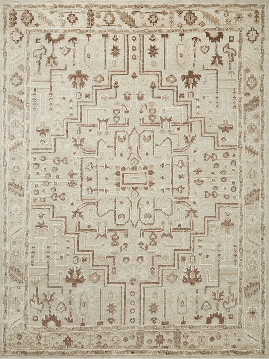 Ingrid ING-01 Ivory / Earth 18" x 18" Sample Rug by Magnolia Home By Joanna Gaines