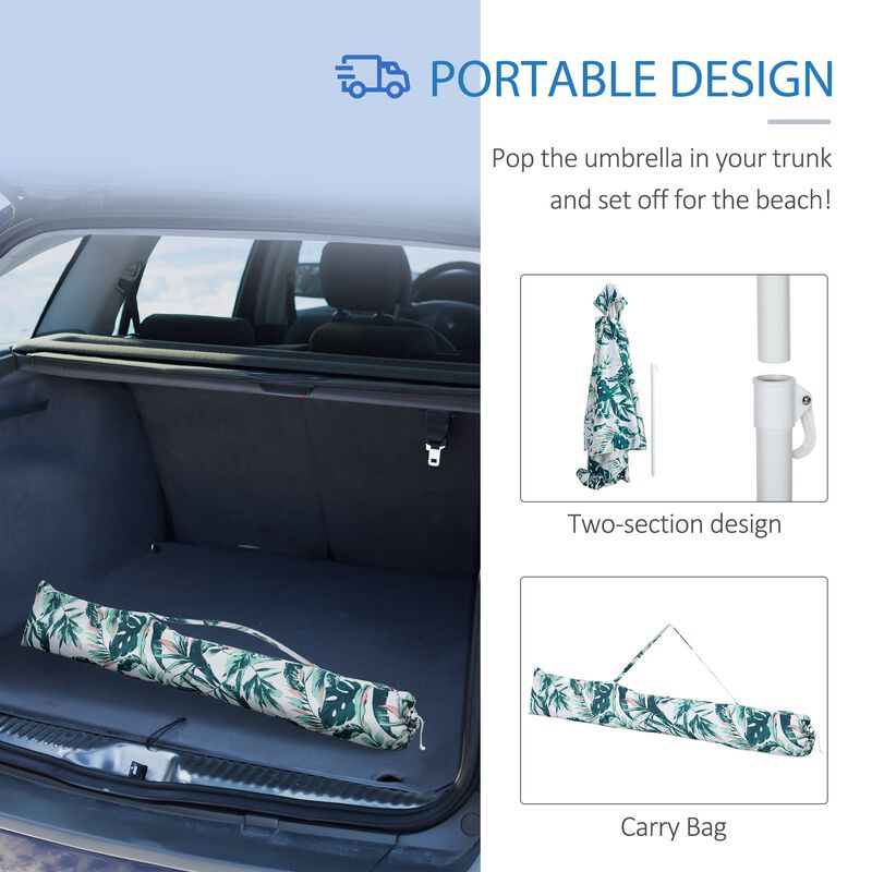 Beach Sun Shelter: 6.5' Quick-Assembly Cabana Canopy Umbrella