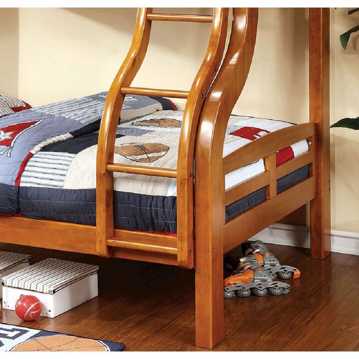Wooden Twin Over Full Bunk Bed in Oak
