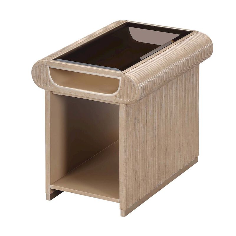 Michael Amini West Kensington End Table - Sea Salt Caramel image number 6