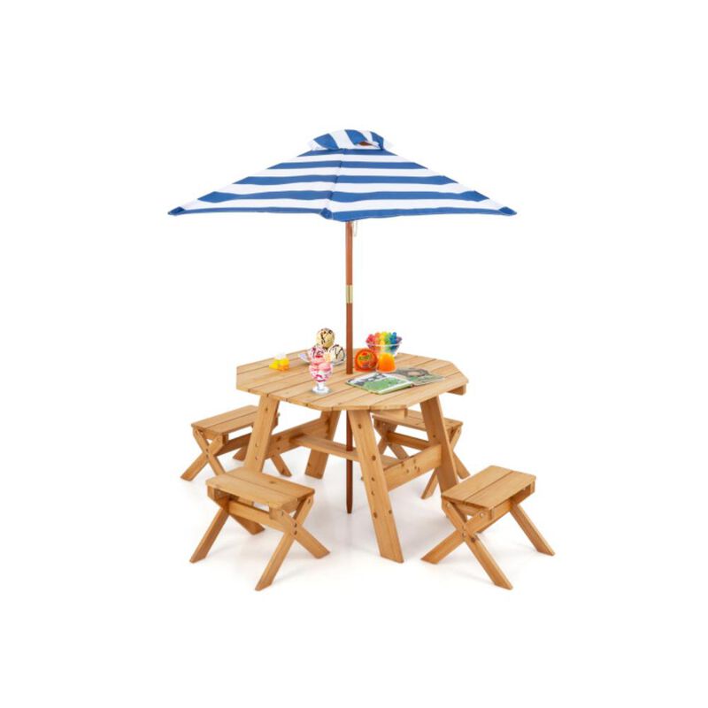 Hivvago Kids Wooden Table Set for Children Aged 3+ Years