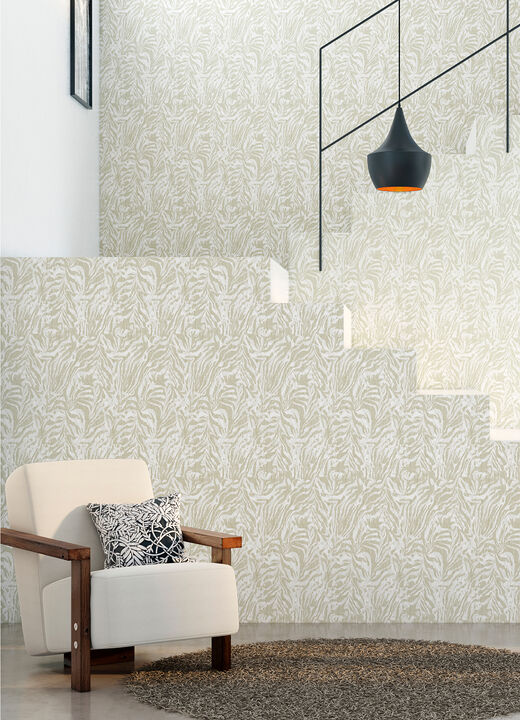 Davy Taupe Zebra Wallpaper (Set of 2)