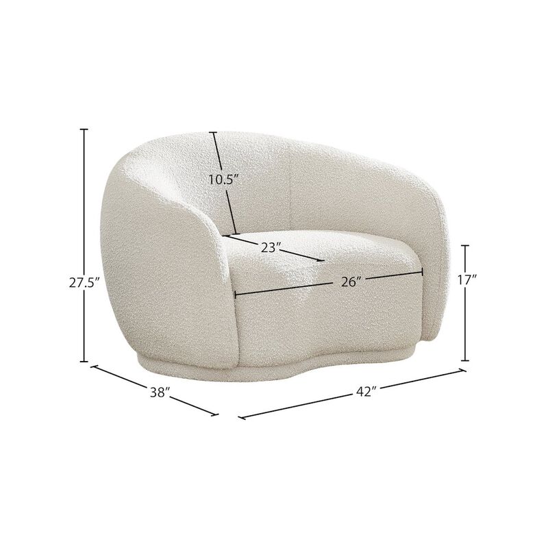 Meridian Furniture Hyde Cream Boucle Fabric Chair