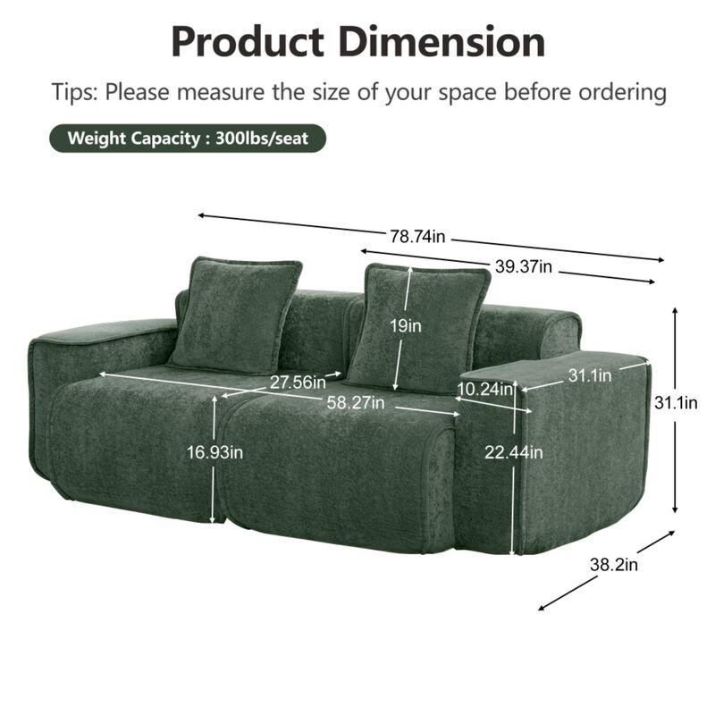 Glaquu Velvet Loveseat image number 9