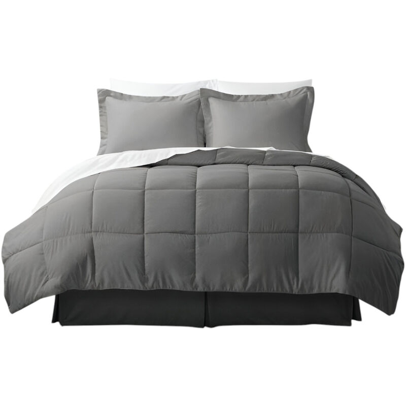 8-Piece Microfiber Reversible Bed-in-a-Bag Comforter Set