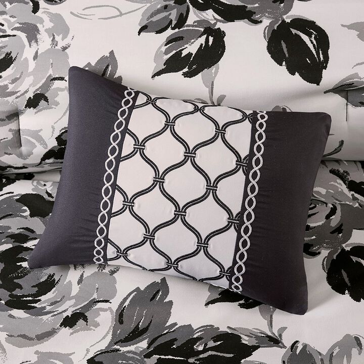Gracie Mills Marshall Elegant Floral Print Microfiber Duvet Cover Set