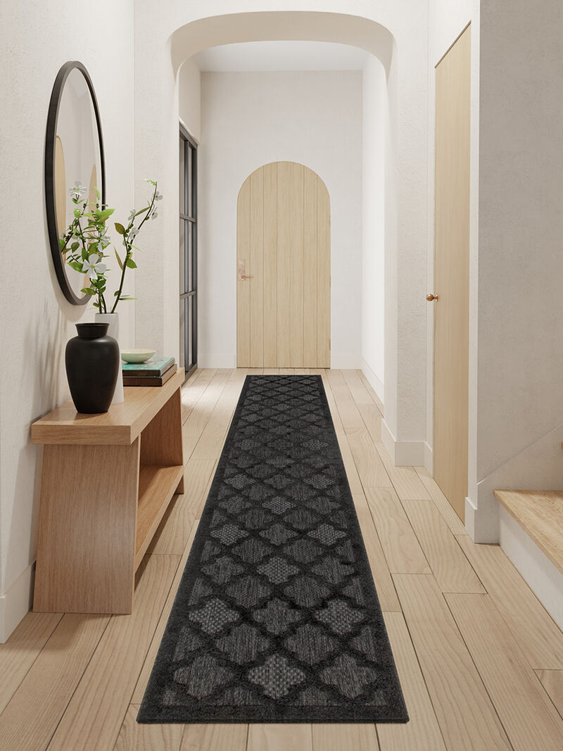 Easy Care NES01 Charcoal/Black 2' x 4' Rug