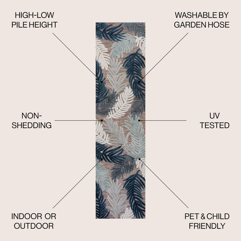 Montego High-Low Tropical Palm Area Rug