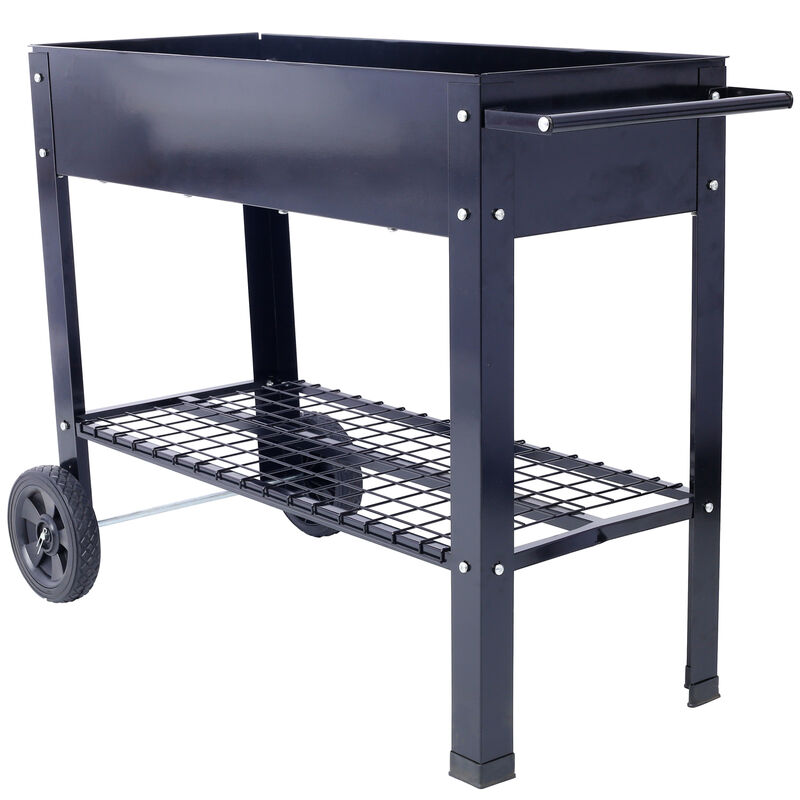 Streamdale Elevated Metal Planter Mobile, Ergonomic, Black image number 5