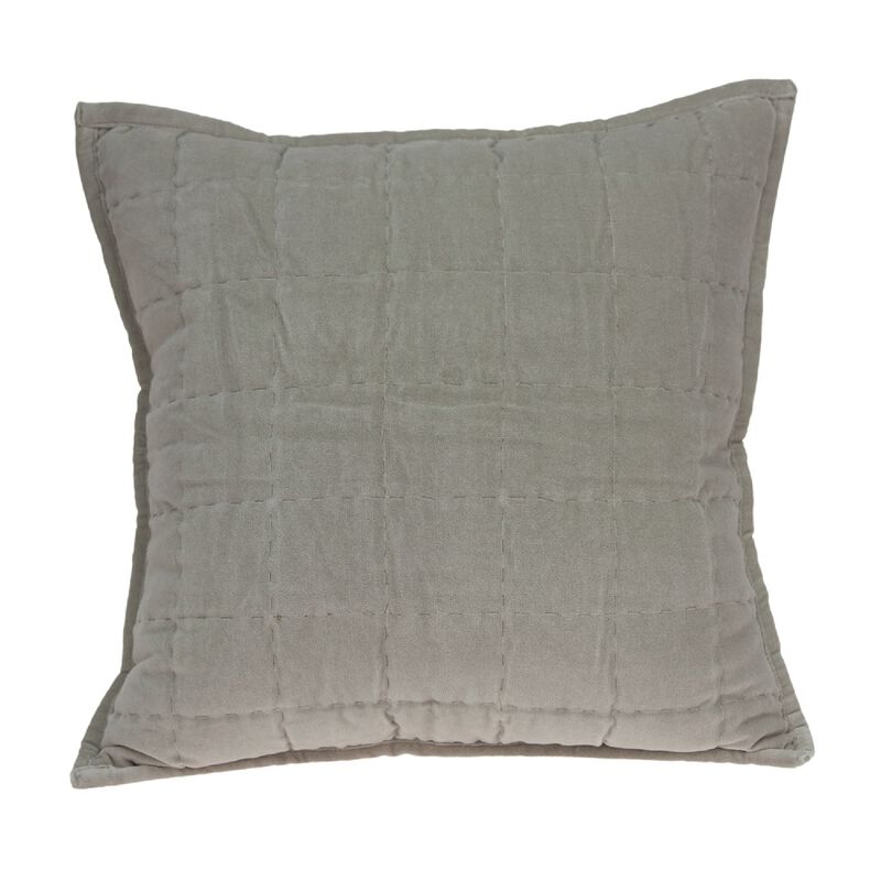 20' Solid Gray Handloomed Transitional Square Throw Pillow