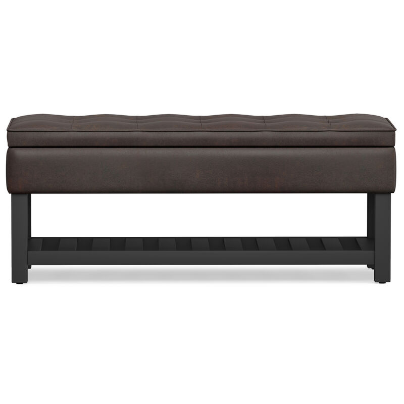 Simpli Home Cosmopolitan Storage Ottoman Bench with Open Bottom image number 1