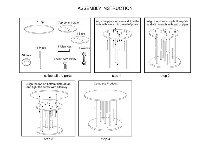 Neci 31 Inch Coffee Table, Round Matte Black Tray Top, Modern Rod Supports with Brass Base